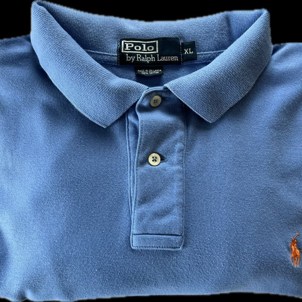 POLO Ralph Lauren Men's Blue Soft Cotton/Jersey Knit Polo Shirt - Classic Fit XL